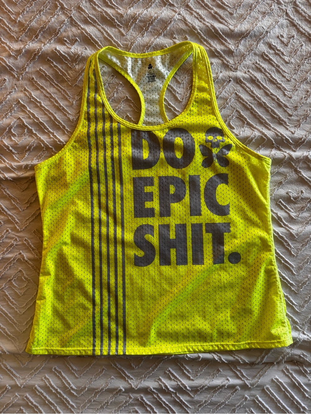 Betty Designs Neon Mesh Racerback Workout Tank Size Large - Picture 2 of 4
